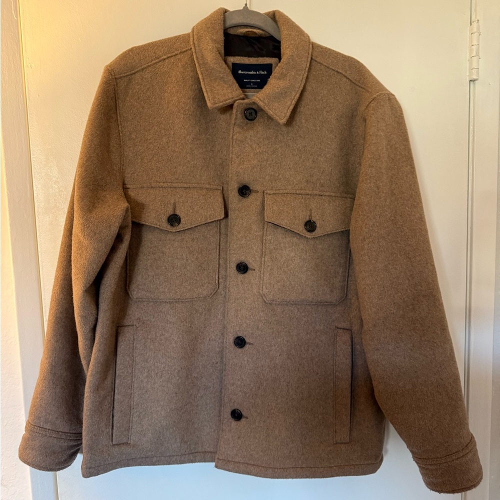 Abercrombie & Fitch Tan Wool Shirt Jacket